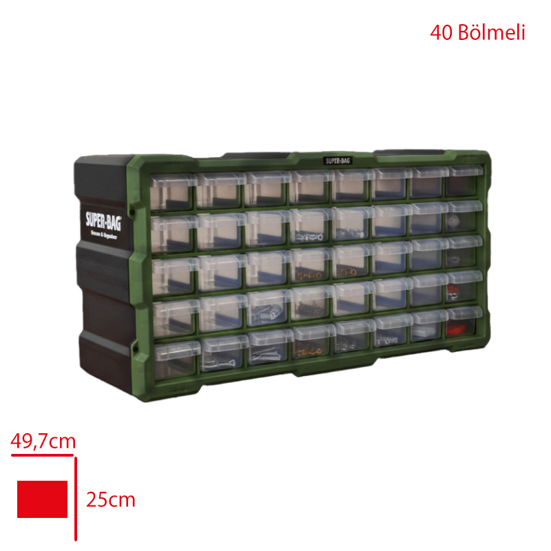 Asrın Cekmece Setı Yatay Monoblock 40 Bolmeli 49,7*25*15,7cm Asr6003