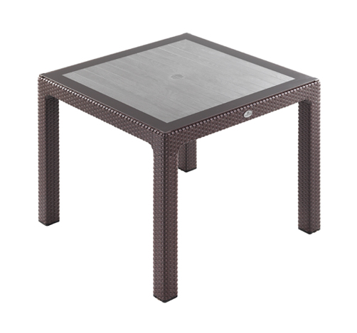 Novussı Masa Classı Rattan 90*90 Camlı Kahverengı R003-004