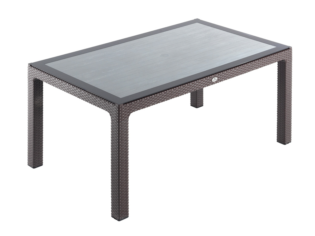 Novussı Masa Classı Rattan 90*150 Camlı Kahverengı R004-004