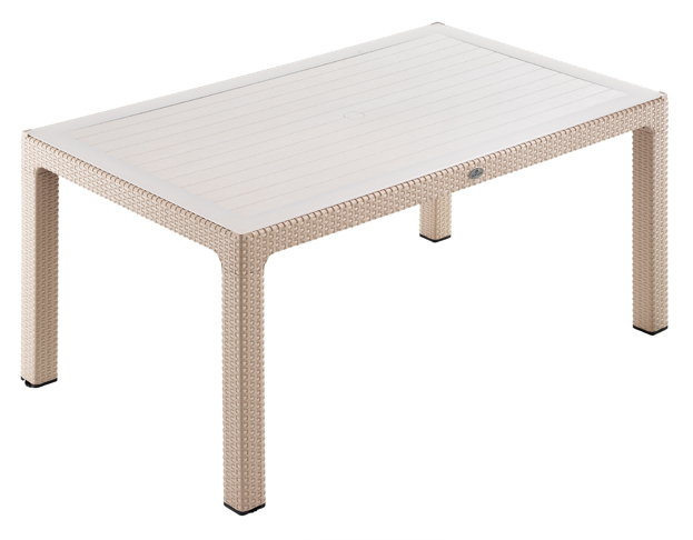 Novussı Masa Classı Rattan 90*150 Camlı Cappuccıno R004-042