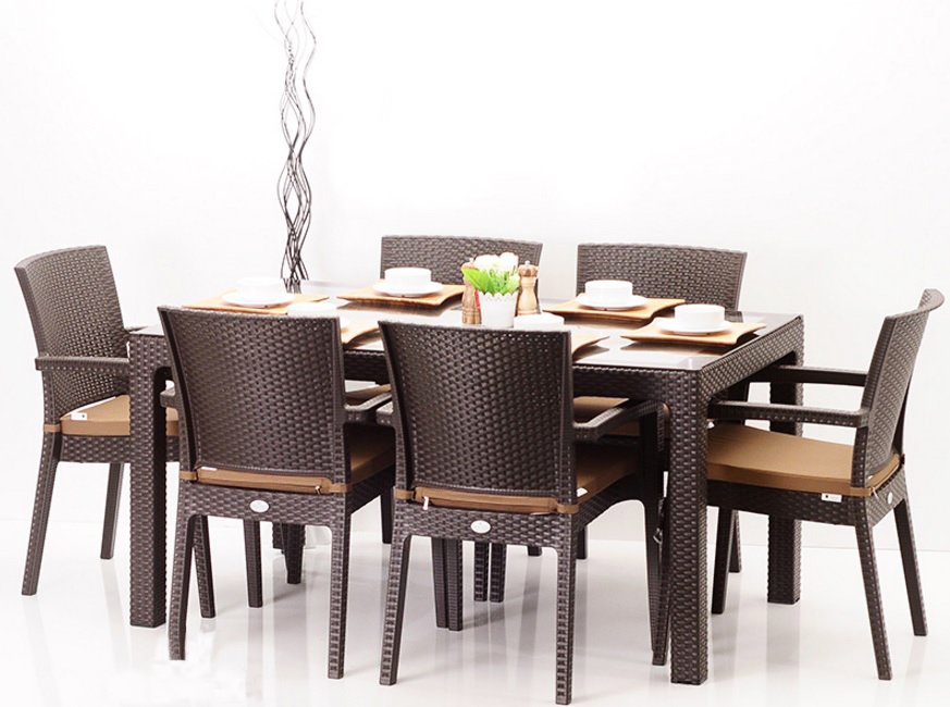 Novussı Lıverno 6'lı Bahce Oturma Grubu Kahverengı Rst06k