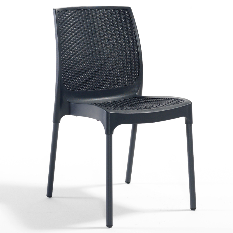 Novussı Sandalye Rattan Sunny Alüminyum Ayak Antrasıt