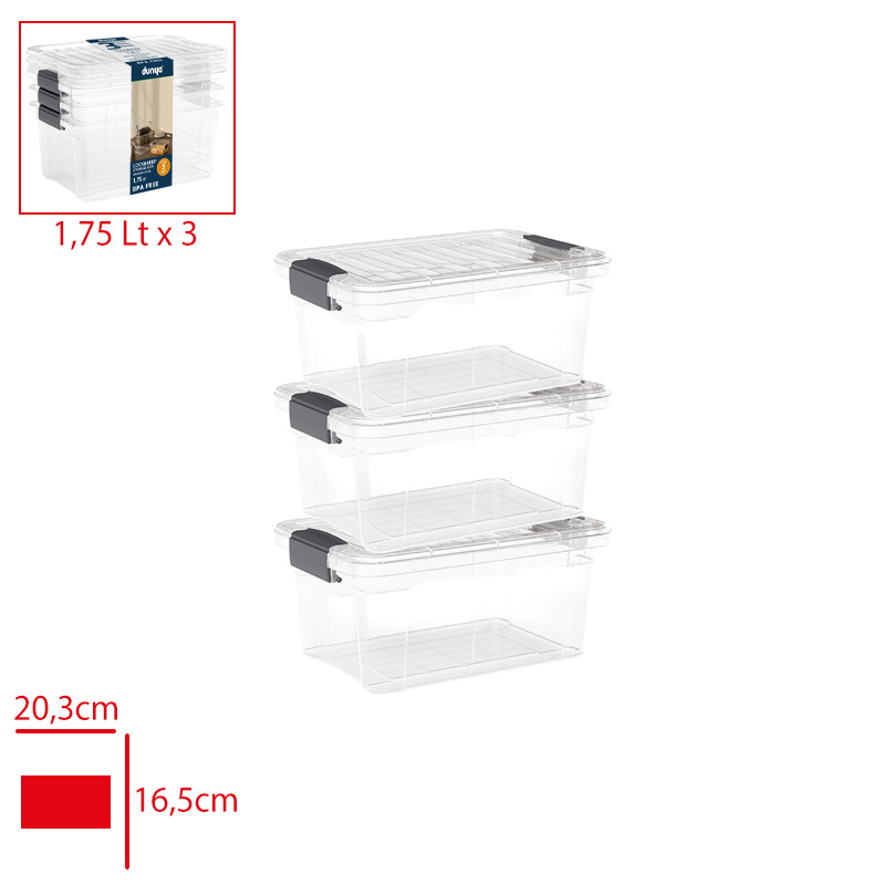 Dunya Saklama Kabı Setı 3'lü Lock Keep 1,75 Lt 33181