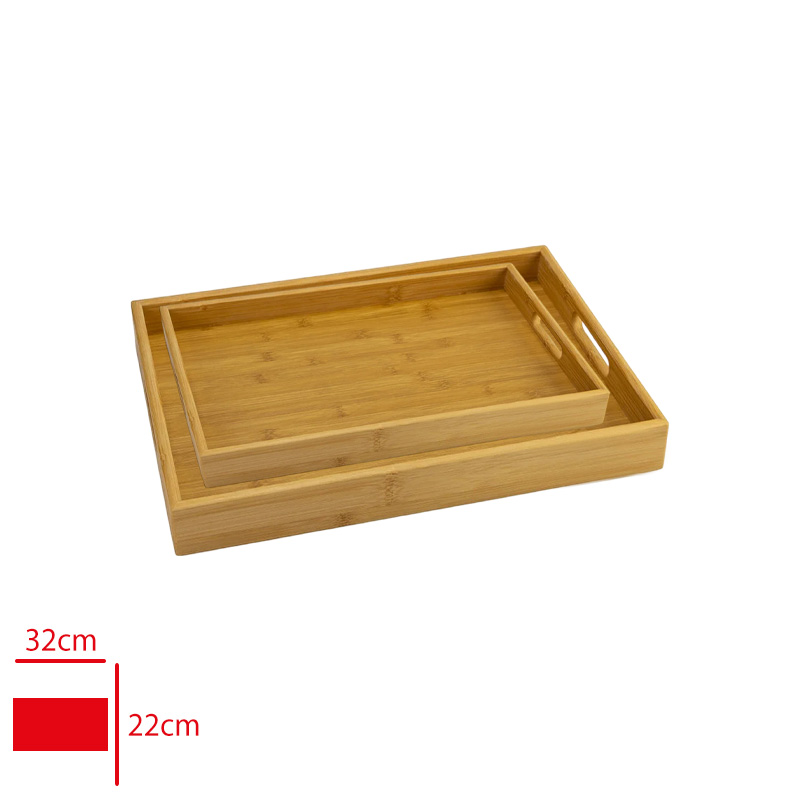 Alkaya Bambu Tepsı 2'li 29*17 + 22*32 Cm Alk-0134