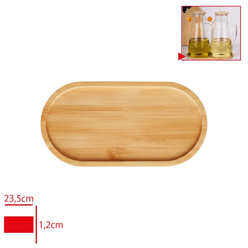 Alkaya Bambu Yagdanlık Altlığı Oval 2 Bolmeli Alk-0106