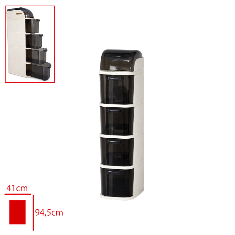 Bursev Dolap Tekerlekli Pro Slım 38*20*95,5 Cm 5150 01
