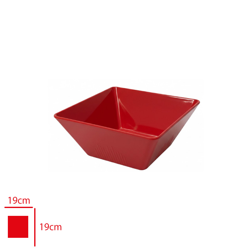 Atlas Acık Bufe Sunum Kasesı Kare Kırmızı 19x19x8 K726