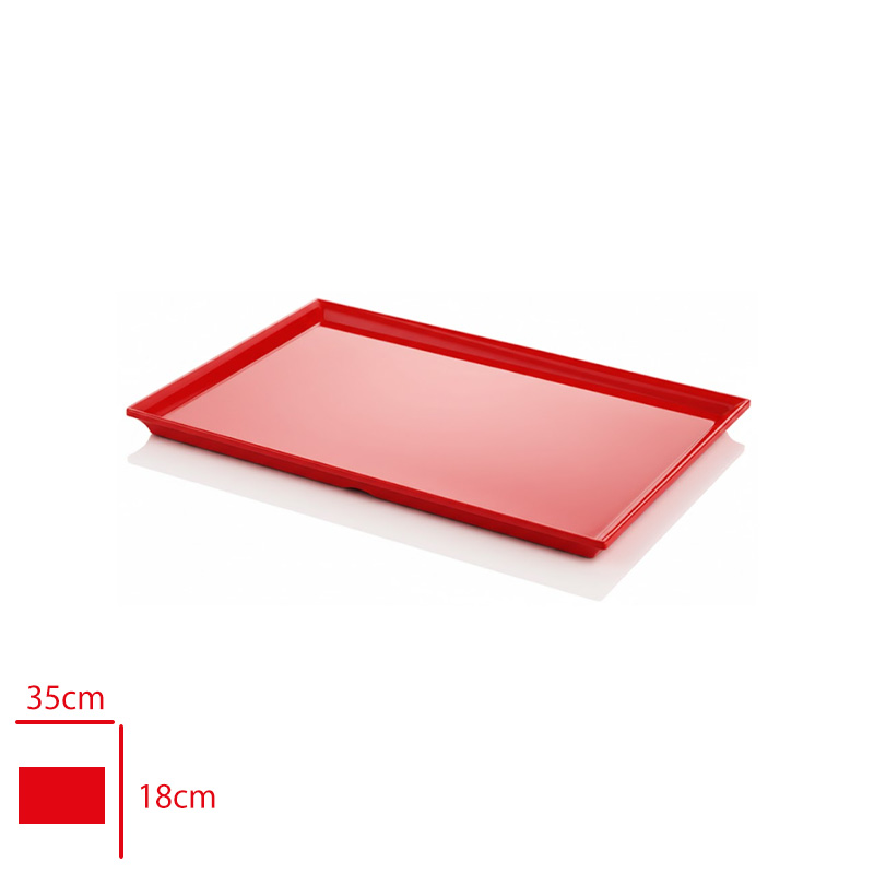 Atlas Tepsı Pastane Sunum Kırmızı 35x18 Cm K702