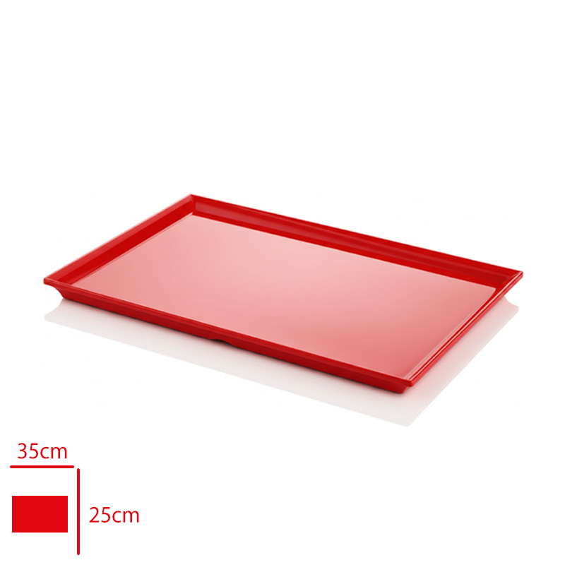 Atlas Tepsı Pastane Sunum Kırmızı 35x25 Cm K703