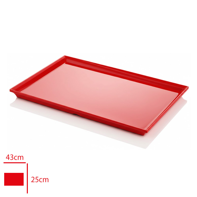 Atlas Tepsı Pastane Sunum Kırmızı 43x25 Cm K704