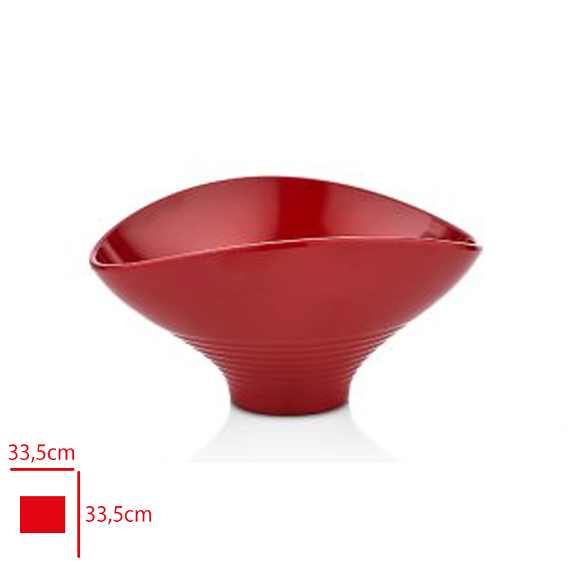 Atlas Acık Bufe Sunum Kase Oval Kırmızı 33,5 Cm K753