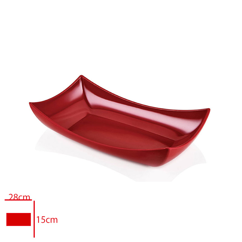 Atlas Tabak Kayık Sunum Kırmızı 15x28x7 Cm K765