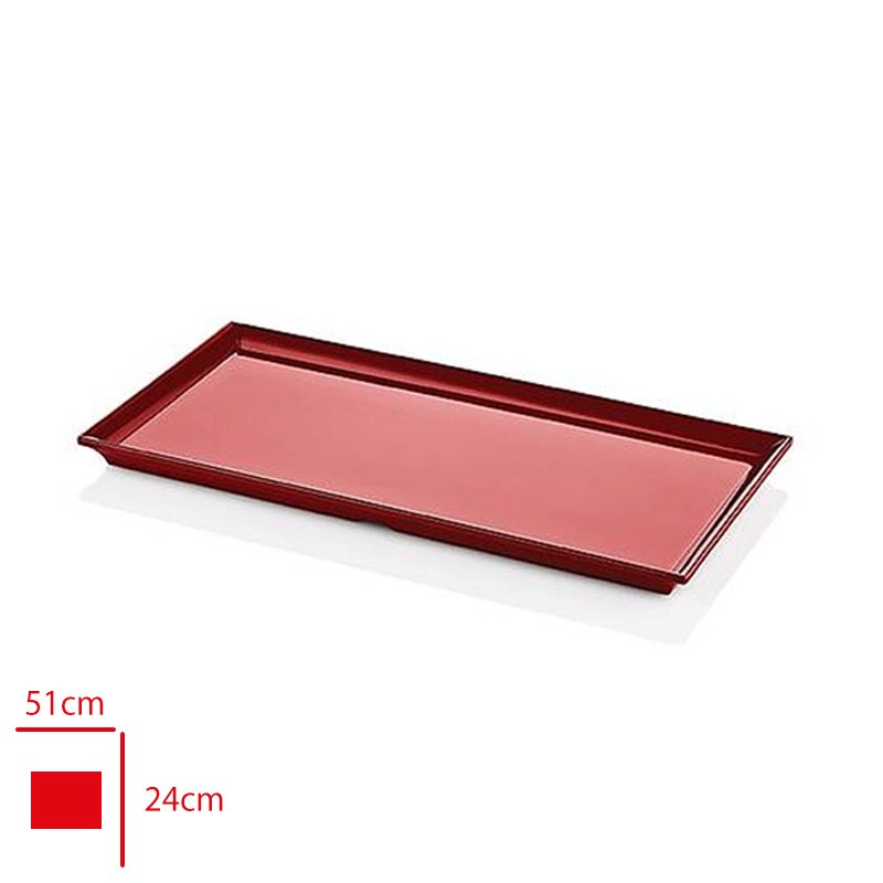 Atlas Tepsı Pastane Sunum Kırmızı 51x24x2 K706