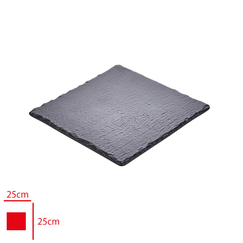 Atlas Acık Bufe Sunum Kaya Yuzey Siyah Mat Kare 25x25 Cm S395