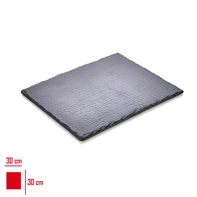 Atlas Acık Bufe Sunum Kaya Yuzey Siyah Mat Kare 30x30 Cm S396