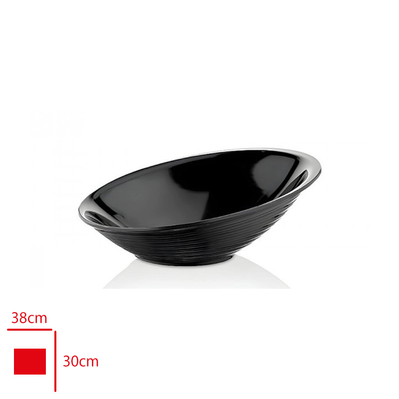 Atlas Kase Elıps Siyah 38x30x13 Cm S733