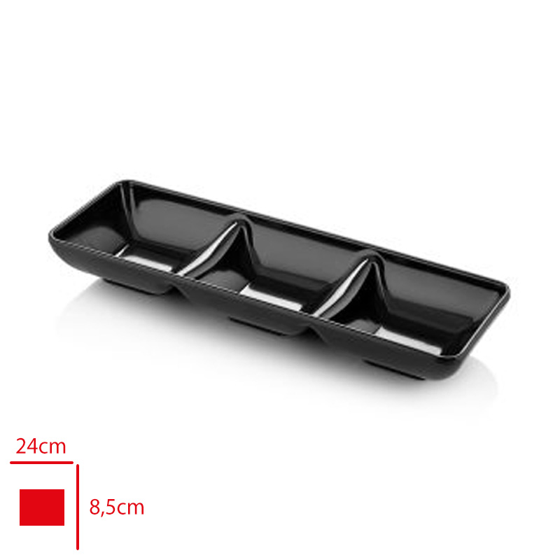 Atlas Sosluk 3'lü Siyah 24x8,5x4 Cm S747