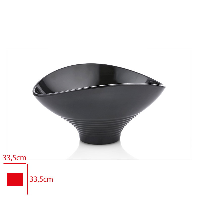 Atlas Acık Bufe Sunum Kase Oval Siyah 33,5 Cm S753