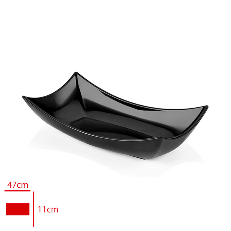Atlas Tabak Kayık Sunum Siyah 47x26x11 Cm S767