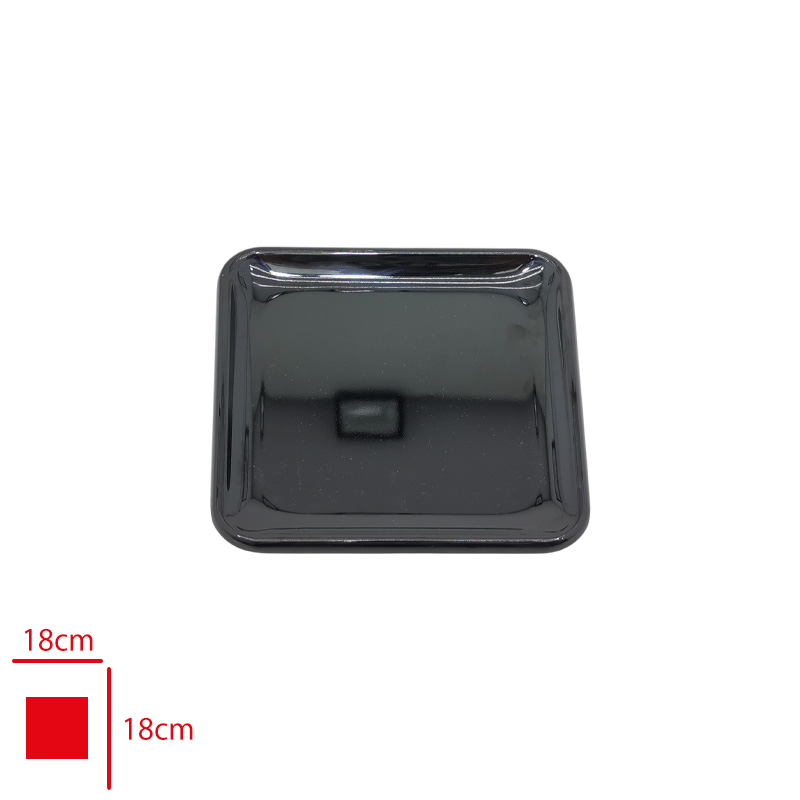 Atlas Servıs Tabak Kare Mımoza Siyah 18x18 Cm S404