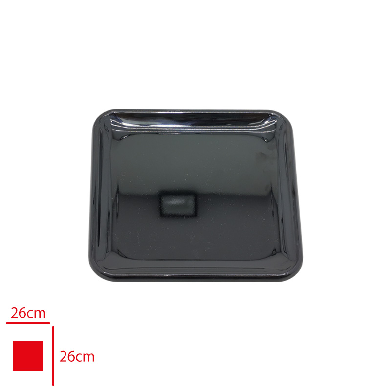 Atlas Servıs Tabak Kare Mımoza Siyah 26x26 Cm S406