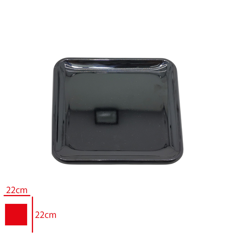 Atlas Servıs Tabak Kare Mımoza Siyah 22x22 Cm S405