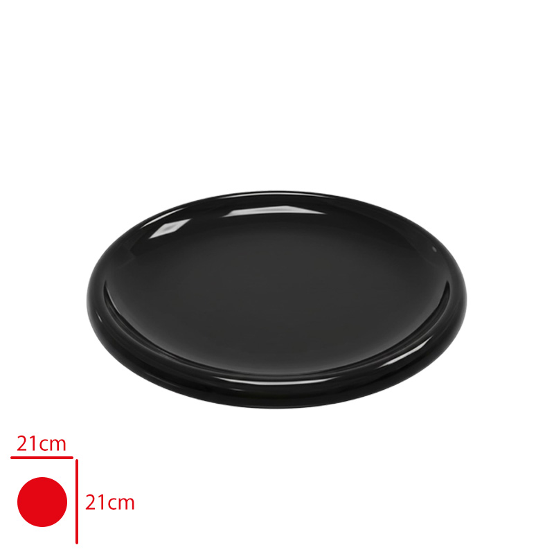 Atlas Servıs Tabak Mımoza Siyah 21 Cm S472