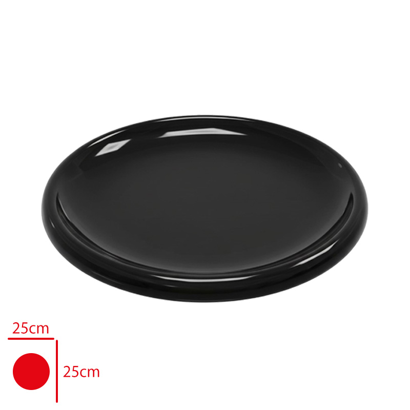 Atlas Servıs Tabak Mımoza Siyah 25 Cm S474