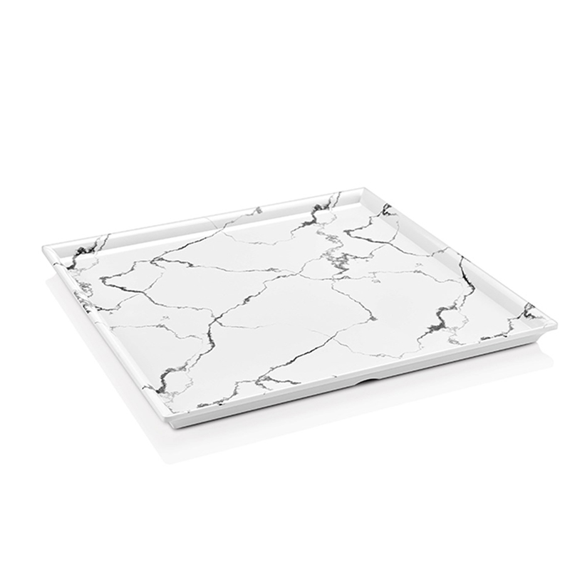 Atlas Tepsı Sunum Pastane Kare Mermer Desen 35*35 Cm M705