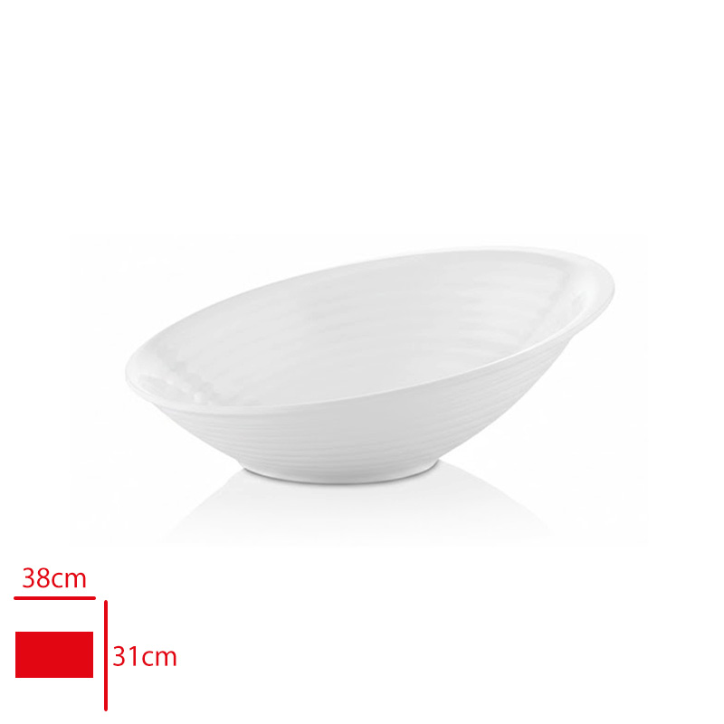 Atlas Kase Elıps Beyaz 38x30x13 Cm 733