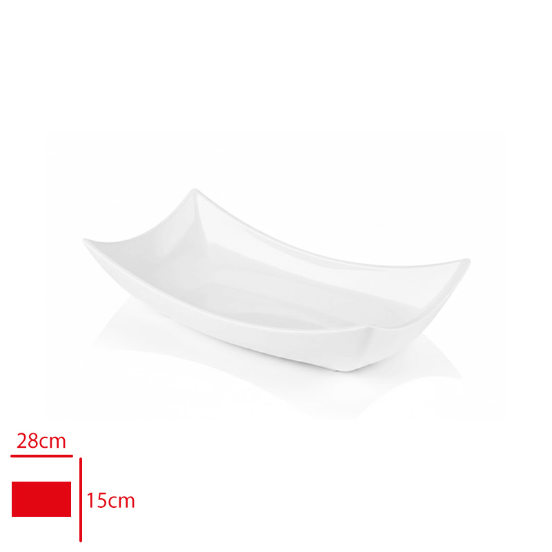 Atlas Tabak Kayık Sunum Beyaz 15x28x7 Cm 765