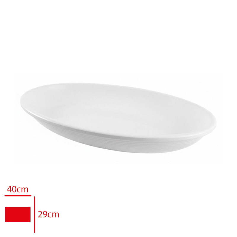 Atlas Acık Bufe Kayık Sunum Beyaz 40x29 Cm 762