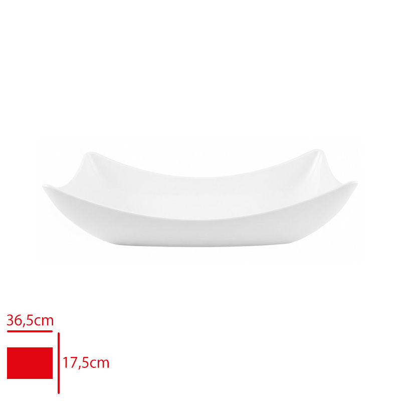Atlas Tabak Kayık Sunum Beyaz 38x19x10 Cm 766