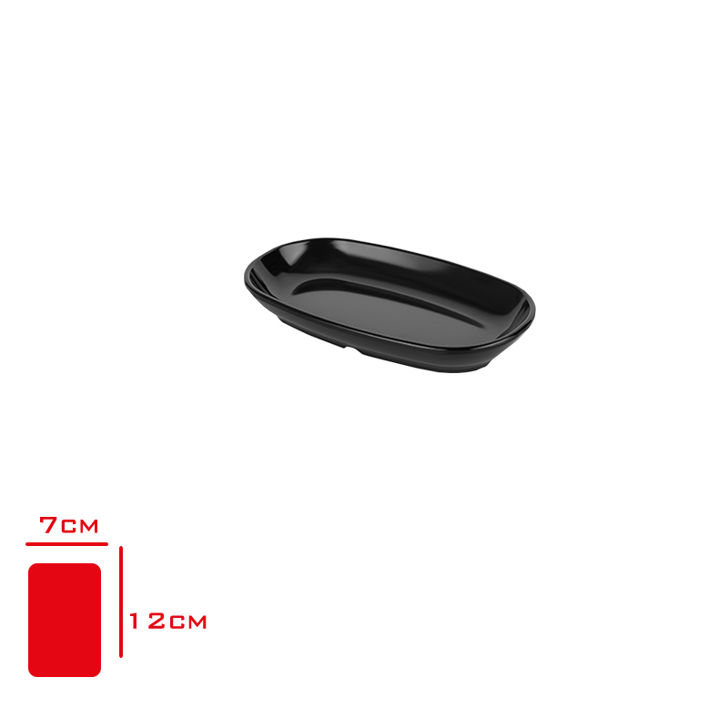 Atlas Kayık Tabak Siyah 12 Cm S337
