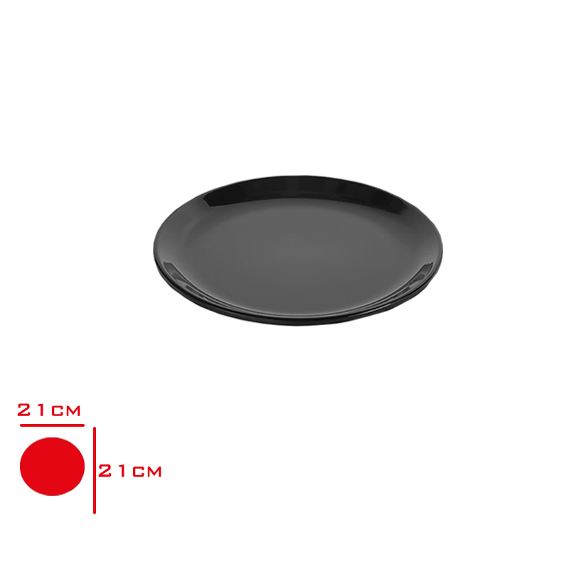 Atlas Ent Servıs Tabak Siyah 21 Cm S321