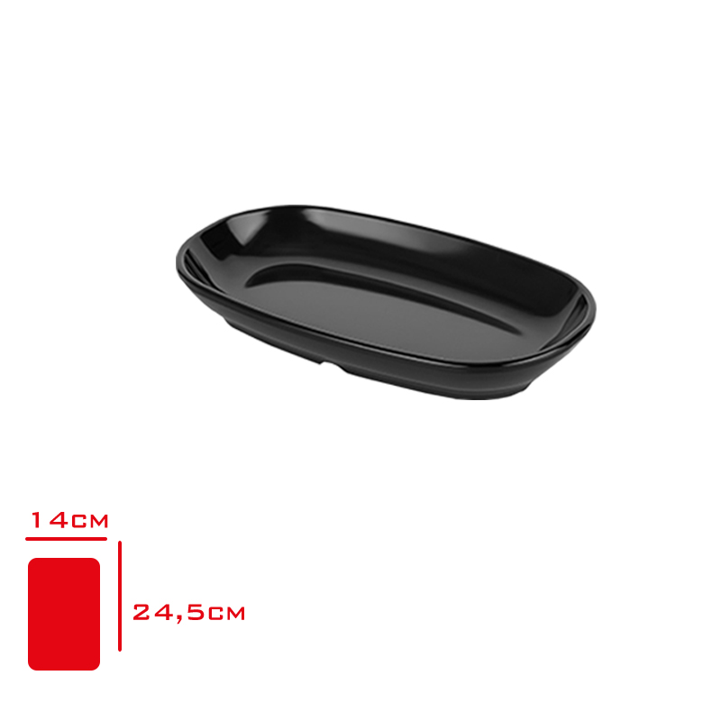 Atlas Kayık Tabak Siyah 29x17 Cm S329