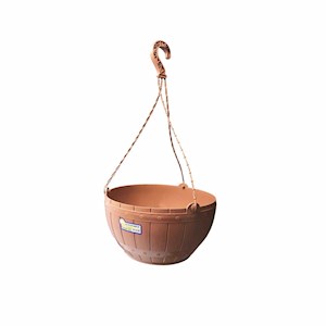 Hak Makrome Saksı Ahsap Desen Küçük Naturel