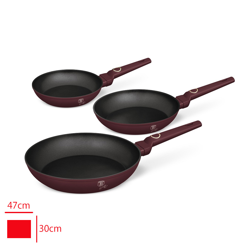 Berlınger Haus Tava Setı 3'lü Bordo 8048 3,2 Mm