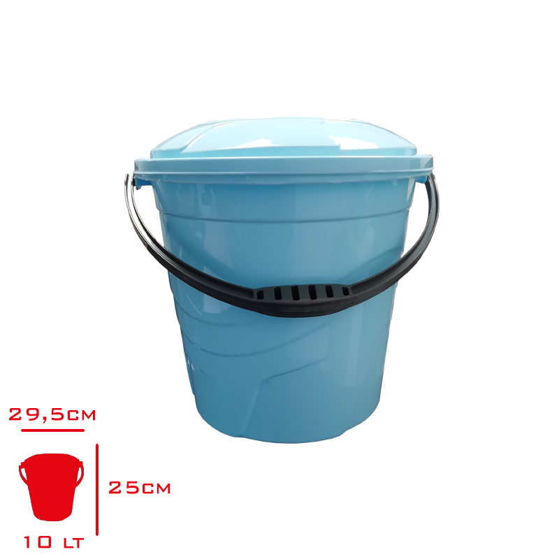 SAGLIK TEMIZLIK KOVASI KAPAKLI LUX RENKLI 3 NO 10 LT SP-404