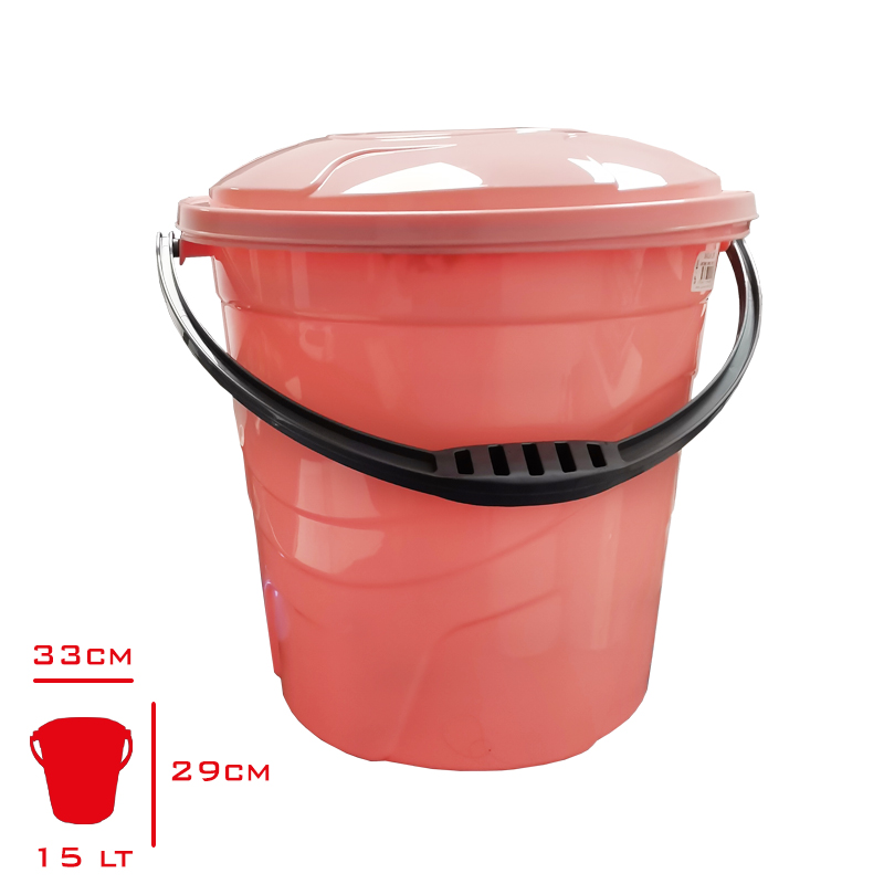 Saglık Temızlık Kovası Kapaklı Lux Renkli 4 No 15 Lt Sp-405/Krd004