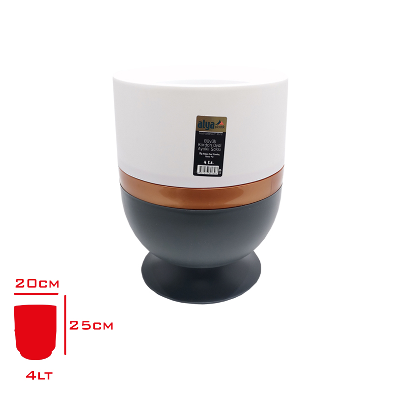Alya Saksı Kordon Oval Ayaklı Büyük 4 Lt Aly-10/12