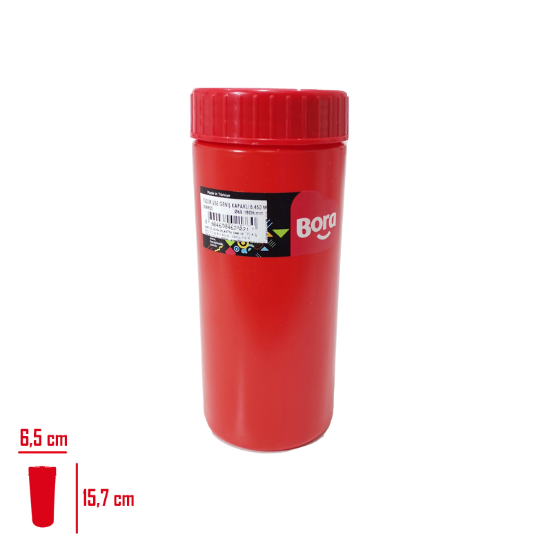 Bora Baharatlık Şişe Genıs Kapaklı 450 Ml Kırmızı Bo-2178