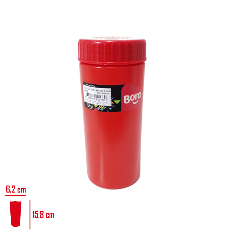Bora Tuzluk Şişe Genıs Kapaklı 450 Ml Kırmızı Bo-2173