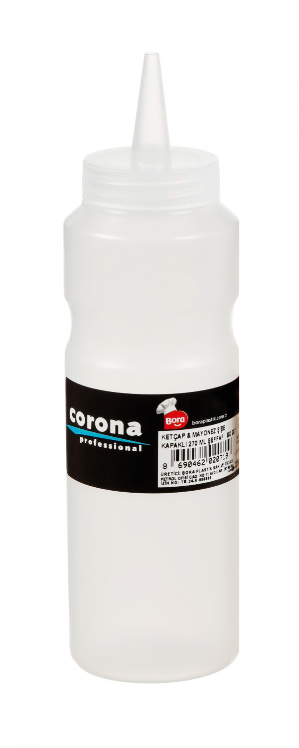 Bora Mayonez & Ketcap Şişe Kapaklı 270 Ml Şeffaf Bo-2071
