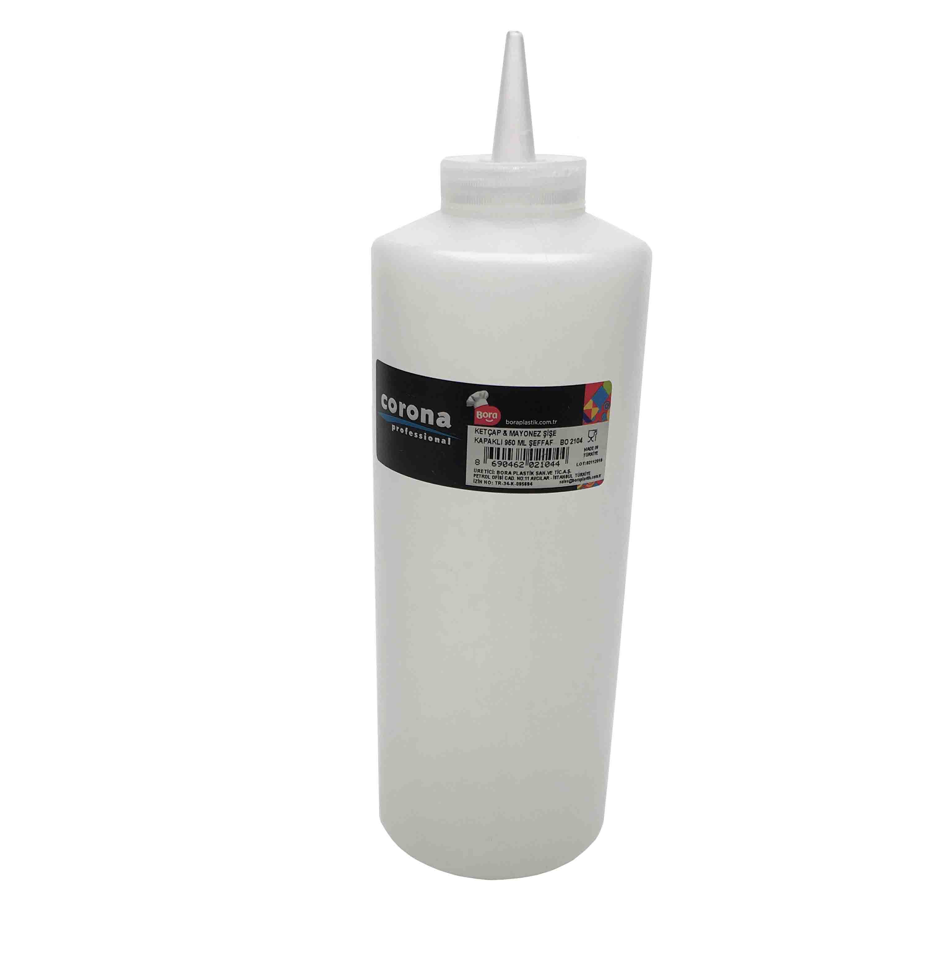Bora Mayonez & Ketcap Şişe Kapaklı 950 Ml Şeffaf Bo-2104