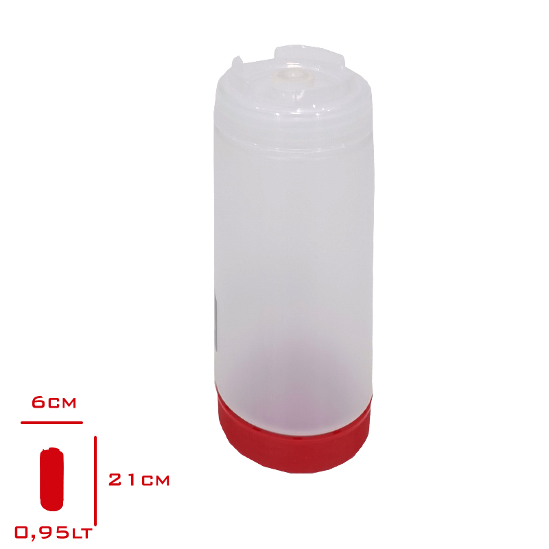Bora Mayonez & Ketcap Şişe Çift Kapaklı 950 Ml Şeffaf Bo-2126