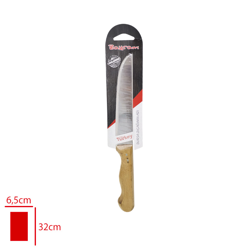 Bayram Ekmek Bıçağı Ahsap Saplı Kartelali 30 No