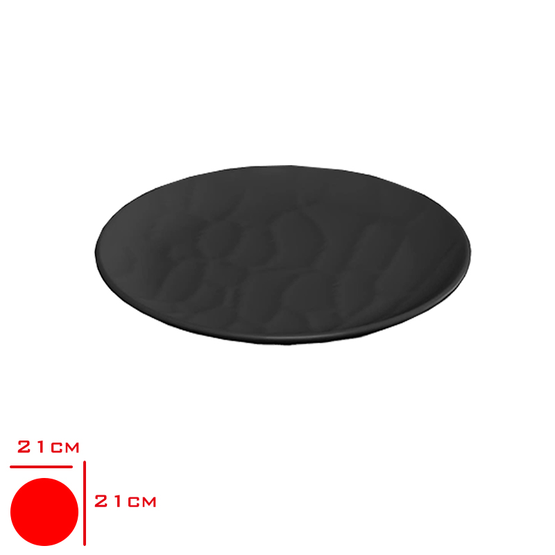 Tria Porelın Rolyefli Servıs Tabak Siyah 21 Cm Tr343