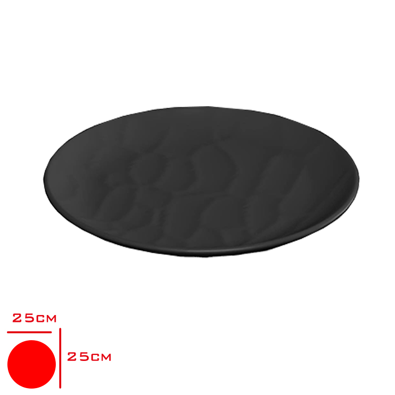Tria Porelın Rolyefli Servıs Tabak Siyah 25 Cm Tr345