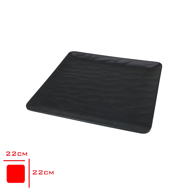 Tria Porelın Rolyefli Sunum Tabak Siyah 22x22 Cm Tr348